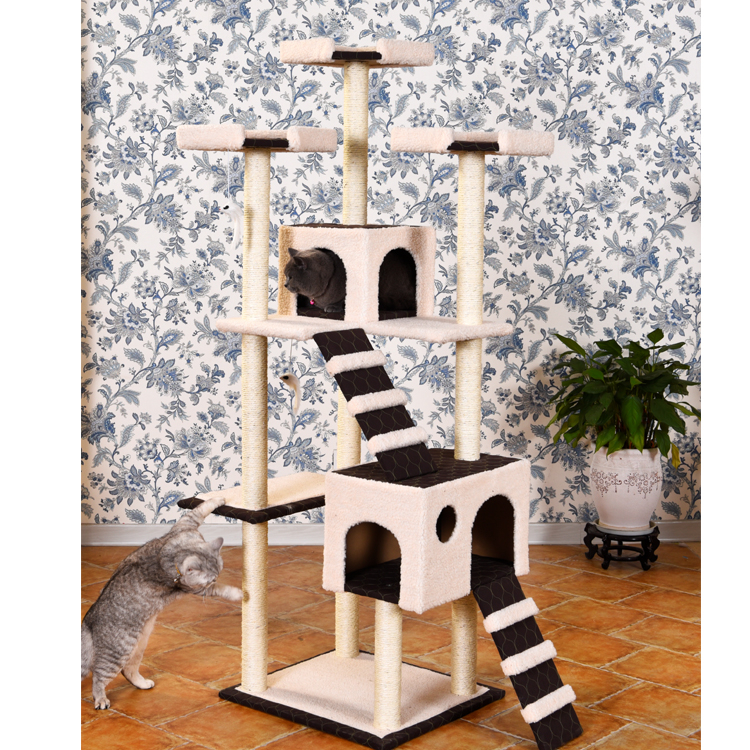 Sturdy And Stable Cat Tree Luxury, Solid Wood Tower Cat Tree Buy High